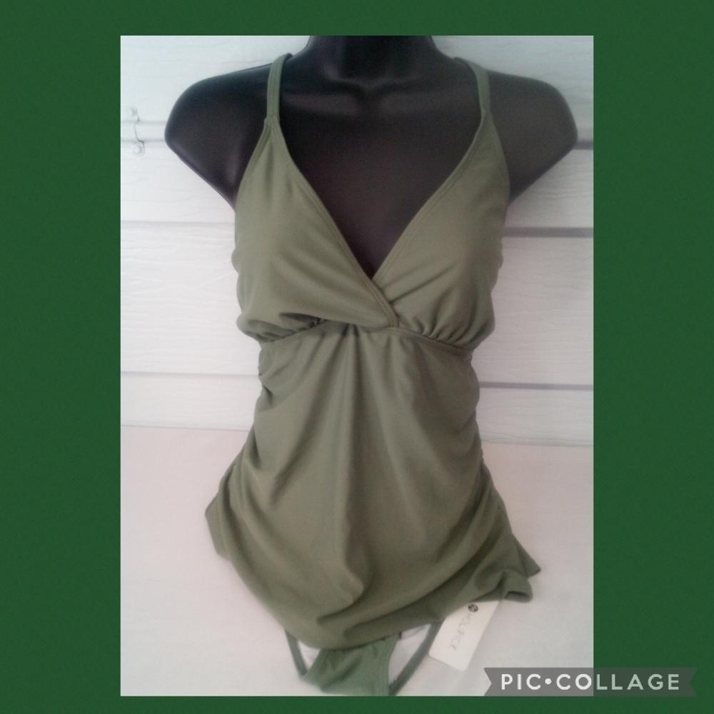 Green one piece swimsuit.42 - Picture 3 of 7